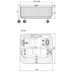  ����-������� Jacuzzi Maxi Kios 189x169x80 �� ���� Carribean Blu, ������� �� ������������ ������