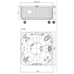  ����-������� Jacuzzi Maxi Kios Friendly 189x169x80 �� ���� Summer Sapphire, ��� �������