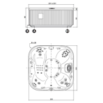  ��� ������� Jacuzzi Maxi Santorini pro 230x215x90 �� ��� ������� top audio ���� Carribean Blu, � ������.
