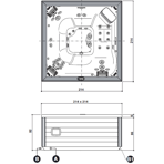  ��� ������� Jacuzzi Maxi Delos pro 215x190x80 �� � �������� top audio ���� Ocean Blue, ������ ��� ���. c �������.