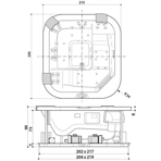  ��� ������� Jacuzzi Maxi Santorini pro 230x215x90 �� ��� ������� base ���� White � ������.