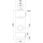      Evospace Titan .500 , DN50, H=1500 , . ,   (EF.T500S)